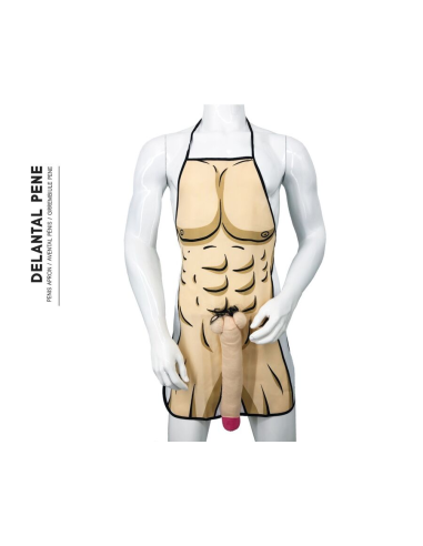 DIABLO PICANTE - DELANTAL CON PENE 3D MUSCULOSO Y ATREVIDO