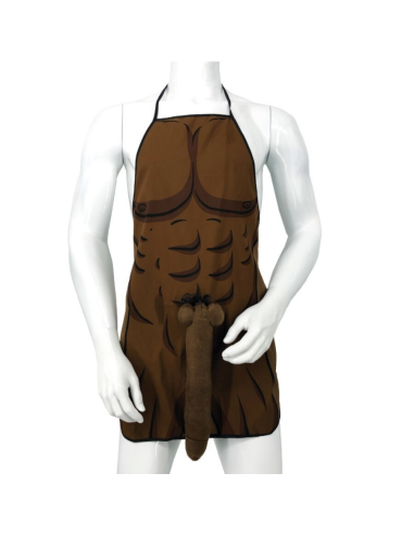 DIABLO PICANTE - DELANTAL CON PENE 3D MUSCULOSO Y ATREVIDO MULATO