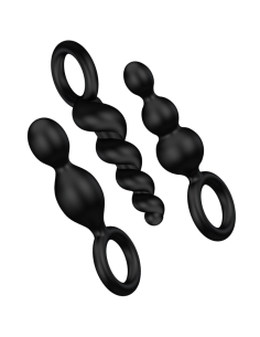 SATISFYER - ANAL PLUGS SET 3 PCS NEGRO