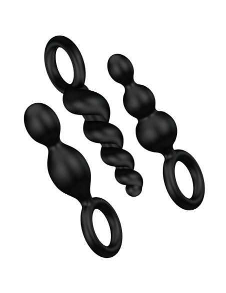 SATISFYER - ANAL PLUGS SET 3 PCS NEGRO