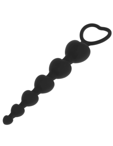 BLACKandSILVER - MILA CADENA ANAL DE CORAZONES 18 CM