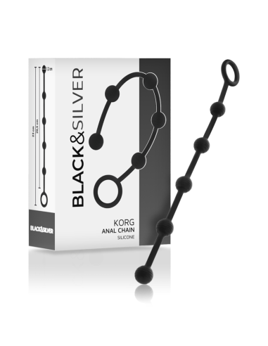 BLACKandSILVER - KORG ROSARIO ANAL INICIACION SILICONA 21 CM