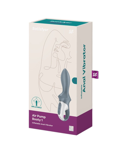 SATISFYER - AIR PUMP BOOTY 1 VIBRADOR INFLABLE ANAL GRIS
