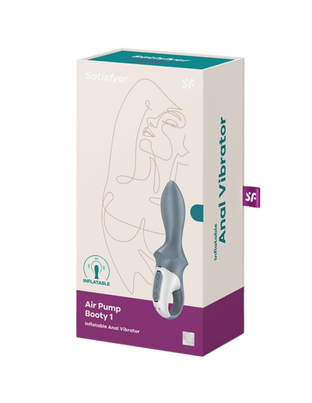 SATISFYER - AIR PUMP BOOTY 1 VIBRADOR INFLABLE ANAL GRIS