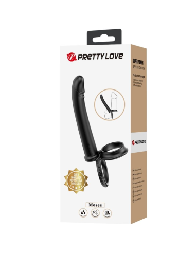 PRETTY LOVE - MOSES ANILLO DOBLE PENE PARA DONLE PENETACIÓN NEGRO