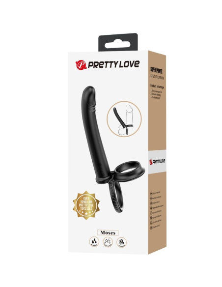 PRETTY LOVE - MOSES ANILLO DOBLE PENE PARA DONLE PENETACIÓN NEGRO