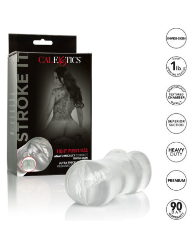CALEXOTICS - STROKE IT MASTURBADOR VAGINA-ANO TRASLÚCIDO