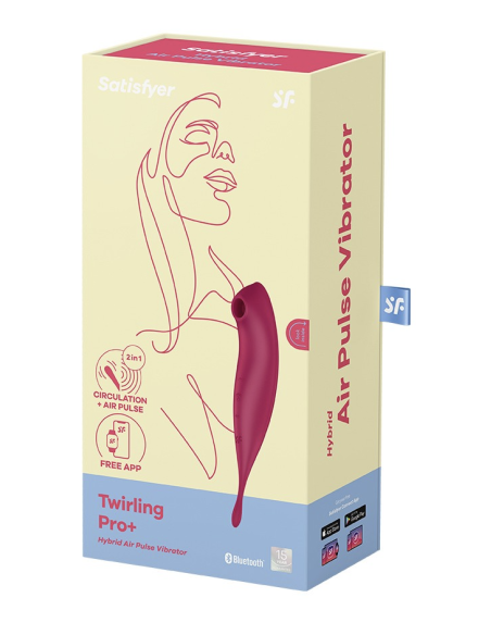 SATISFYER - TWIRLING PRO ESTIMULADOR Y VIBRADOR APP ROJO