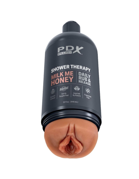 PDX PLUS - MASTURBADOR STROKER DISEÑO DISCRETO DE BOTE CHAMPU MILK ME HONEY CARAMELO