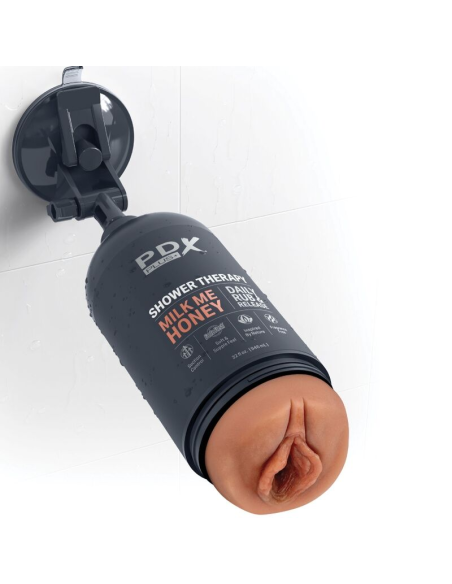 PDX PLUS - MASTURBADOR STROKER DISEÑO DISCRETO DE BOTE CHAMPU MILK ME HONEY CARAMELO