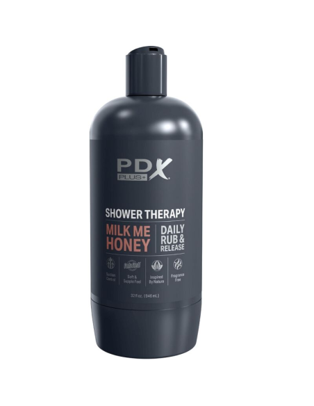 PDX PLUS - MASTURBADOR STROKER DISEÑO DISCRETO DE BOTE CHAMPU MILK ME HONEY CARAMELO