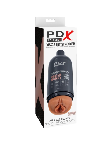 PDX PLUS - MASTURBADOR STROKER DISEÑO DISCRETO DE BOTE CHAMPU MILK ME HONEY CARAMELO