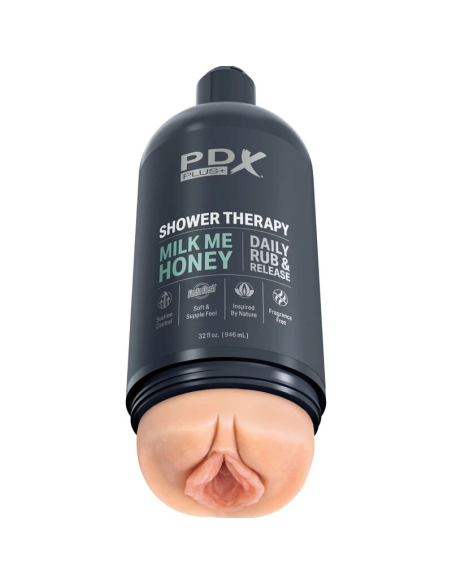 PDX PLUS - MASTURBADOR STROKER DISEÑO DISCRETO DE BOTE CHAMPU MILK ME HONEY