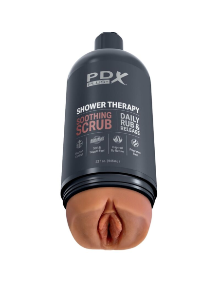 PDX PLUS - MASTURBADOR STROKER DISEÑO DISCRETO DE BOTE CHAMPU SOOTHING SCRUB CARAMELO