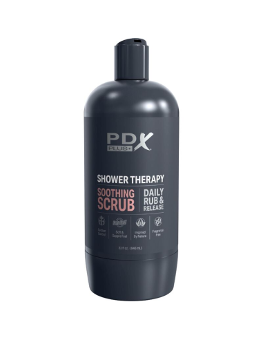 PDX PLUS - MASTURBADOR STROKER DISEÑO DISCRETO DE BOTE CHAMPU SOOTHING SCRUB CARAMELO
