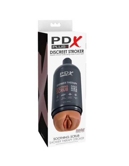 PDX PLUS - MASTURBADOR STROKER DISEÑO DISCRETO DE BOTE CHAMPU SOOTHING SCRUB CARAMELO