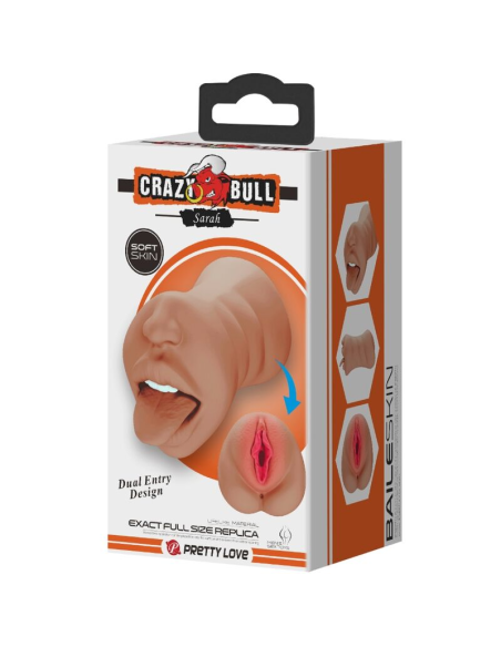 CRAZY BULL - SARAH MASTURBADOR DOBLE BOCA and VAGINA NATURAL