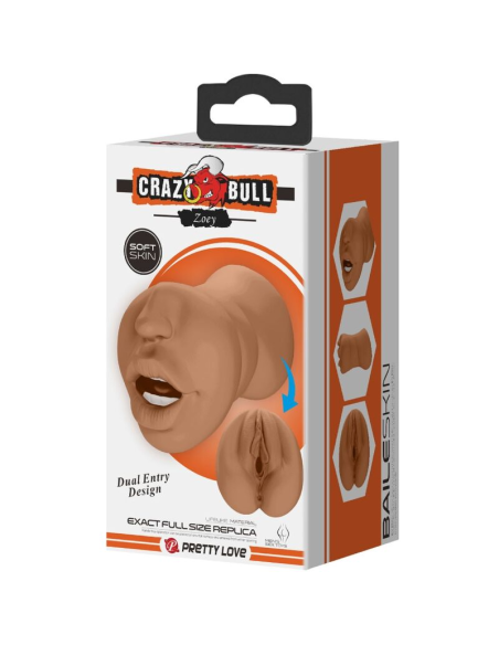 CRAZY BULL - ZOEY MASTURBADOR DOBLE BOCA and VAGINA NATURAL