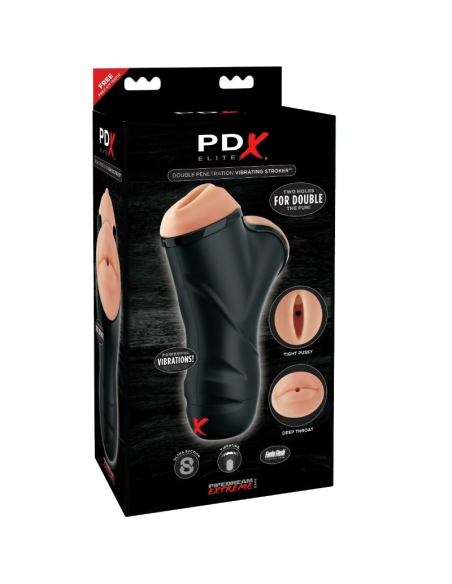 PDX ELITE - MASTURBADOR MASCULINO DOBLE BOCA Y VAGINA