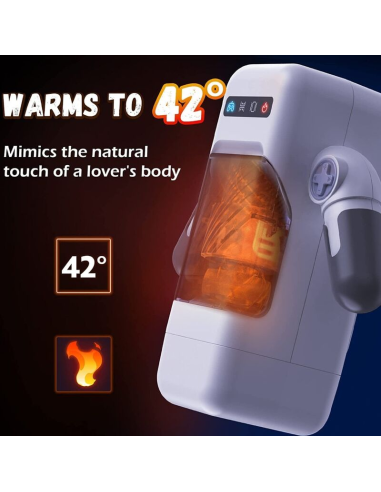 GAME CUP - MASTURBADOR MASCULINO CON VIBRACIÓN Y FUNCIÓN CALOR CON SOPORTE PARA MÓVILES - NEGRO