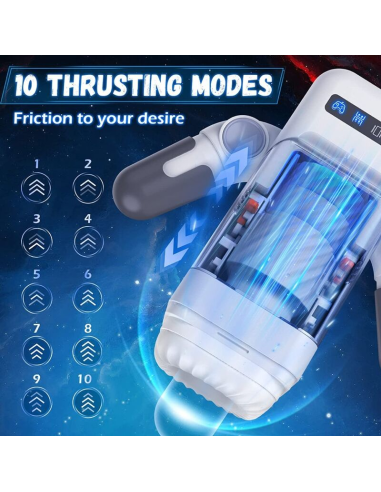 GAME CUP - MASTURBADOR MASCULINO CON VIBRACIÓN Y FUNCIÓN CALOR CON SOPORTE PARA MÓVILES - NEGRO