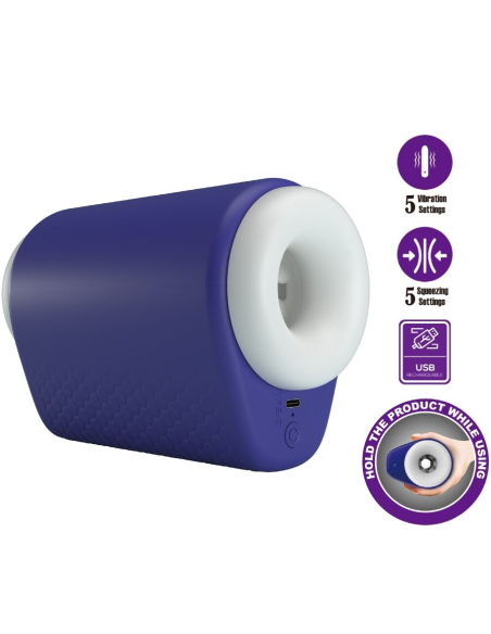 PRETTY LOVE - DJ LADY MASTURBADOR MASCULINO CON VIBRACIÓN 5 CONFIGURACIONES MORADO