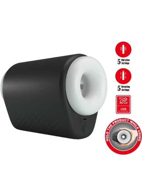 PRETTY LOVE - DJ GIRL MASTURBADOR MASCULINO CON VIBRACIÓN 5 CONFIGURACIONES NEGRO