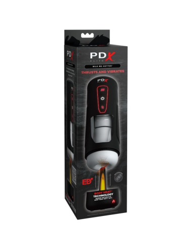 PDX ELITE - MILK ME HOTTER MASTURBADOR AUTOMÁTICO CON THRUSTING Y VIBRACIÓN EFECTO CALOR