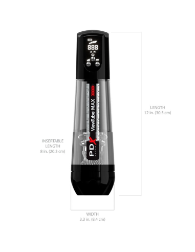 PDX ELITE - VIEWTUBE MAX VIEW MASTURNADOR AUTOMÁTICO CON SUCCIÓN TRANSPARENTE