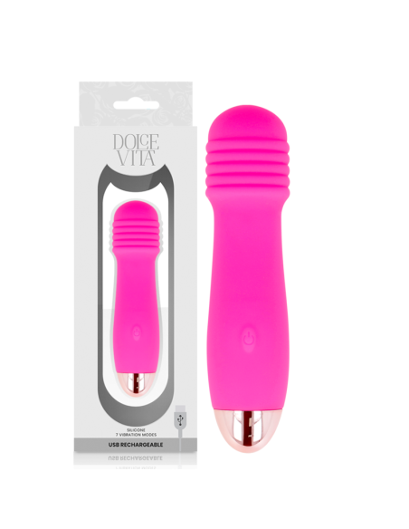 DOLCE VITA - VIBRADOR RECARGABLE THREE ROSA 7 VELOCIDADES