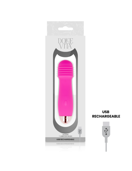 DOLCE VITA - VIBRADOR RECARGABLE THREE ROSA 7 VELOCIDADES