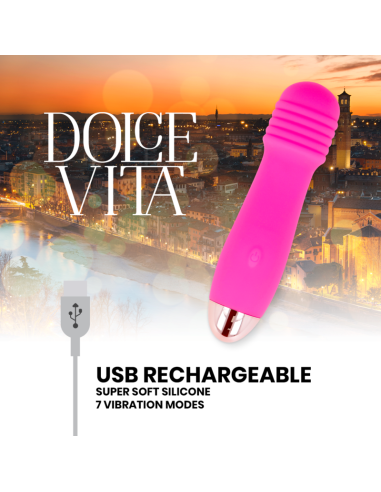 DOLCE VITA - VIBRADOR RECARGABLE THREE ROSA 7 VELOCIDADES