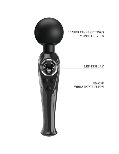 PRETTY LOVE - SKYLER VIBRADOR WAND NEGRO