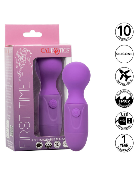 CALEXOTICS - FIRST TIME MASAJEADOR RECARGABLE 10 VIBRACIONES VIOLETA