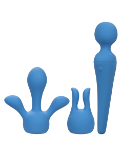 CALEXOTICS - COUTURE KIT VIBRADOR WAND 10 VIBRACIONES AZUL