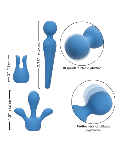CALEXOTICS - COUTURE KIT VIBRADOR WAND 10 VIBRACIONES AZUL
