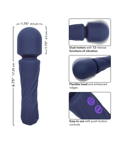 CALEXOTICS - CHARISMA ALLURE MASAJEADOR DOBLE MOTOR 12 FUNCIONES 17,25 CM X 4,5 CM MORADO