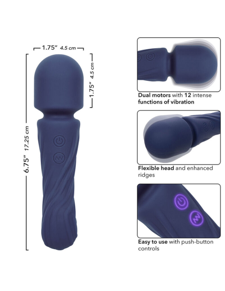 CALEXOTICS - CHARISMA ALLURE MASAJEADOR DOBLE MOTOR 12 FUNCIONES 17,25 CM X 4,5 CM MORADO