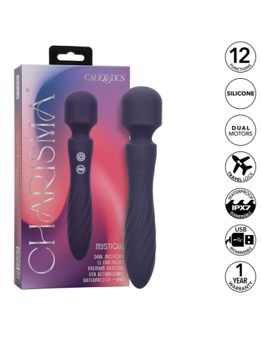 CALEXOTICS - CHARISMA MYSTIQUE MASAJEADOR DOBLE MOTOR 12 FUNCIONES 21,5 CM X 4,5 CM MORADO