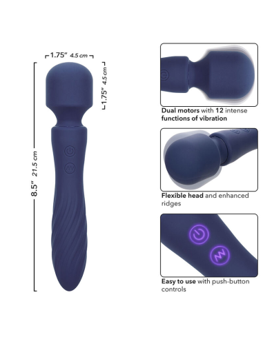 CALEXOTICS - CHARISMA MYSTIQUE MASAJEADOR DOBLE MOTOR 12 FUNCIONES 21,5 CM X 4,5 CM MORADO