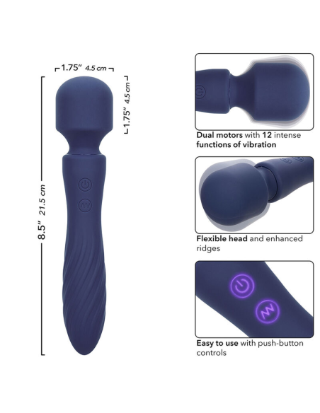 CALEXOTICS - CHARISMA MYSTIQUE MASAJEADOR DOBLE MOTOR 12 FUNCIONES 21,5 CM X 4,5 CM MORADO