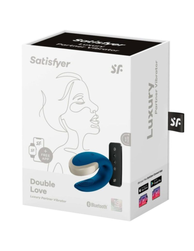 SATISFYER - APP DOUBLE LOVE VIBRADOR PAREJAS LUXURY AZUL