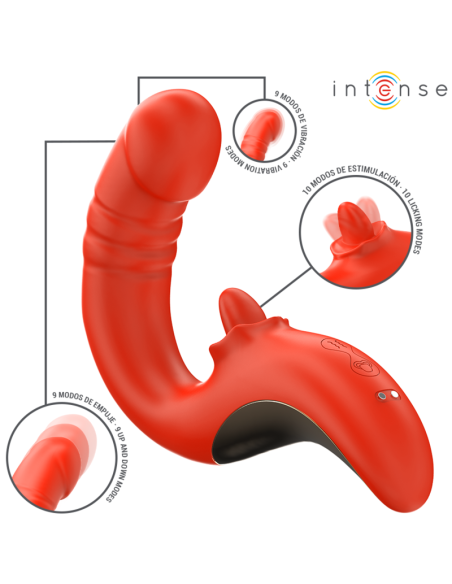 INTENSE - PAULINA VIBRADOR and ESTIMULADOR EN FORMA DE U ROJO