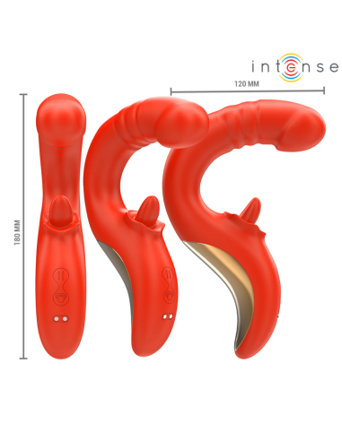 INTENSE - PAULINA VIBRADOR and ESTIMULADOR EN FORMA DE U ROJO