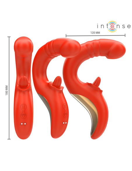 INTENSE - PAULINA VIBRADOR and ESTIMULADOR EN FORMA DE U ROJO