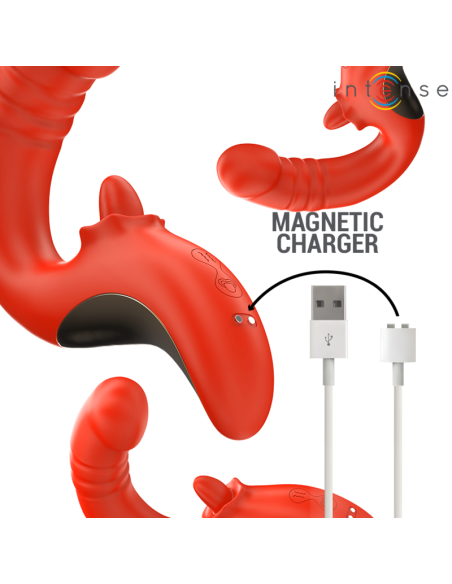 INTENSE - PAULINA VIBRADOR and ESTIMULADOR EN FORMA DE U ROJO