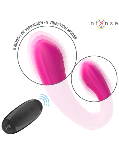 INTENSE - JANET ESTIMULADOR Y VIBRADOR DUAL EN FORMA DE U CON CONTROL REMOTO ROSA