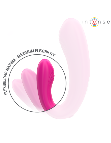 INTENSE - JANET ESTIMULADOR Y VIBRADOR DUAL EN FORMA DE U CON CONTROL REMOTO ROSA