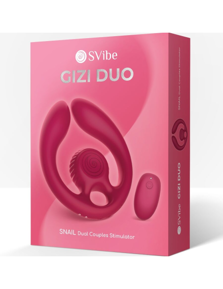 SNAIL VIBE - GIZI DÚO ESTIMULADOR DE PAREJAS CONTROL REMOTO BURDEOS