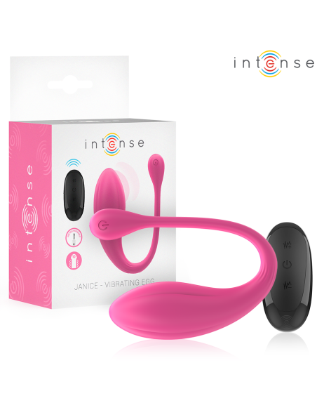 INTENSE - JANICE HUEVO VIBRADOR U DOBLE ESTIMULACIÓN 10 VIBRACIONES ROSA CONTROL REMOTO